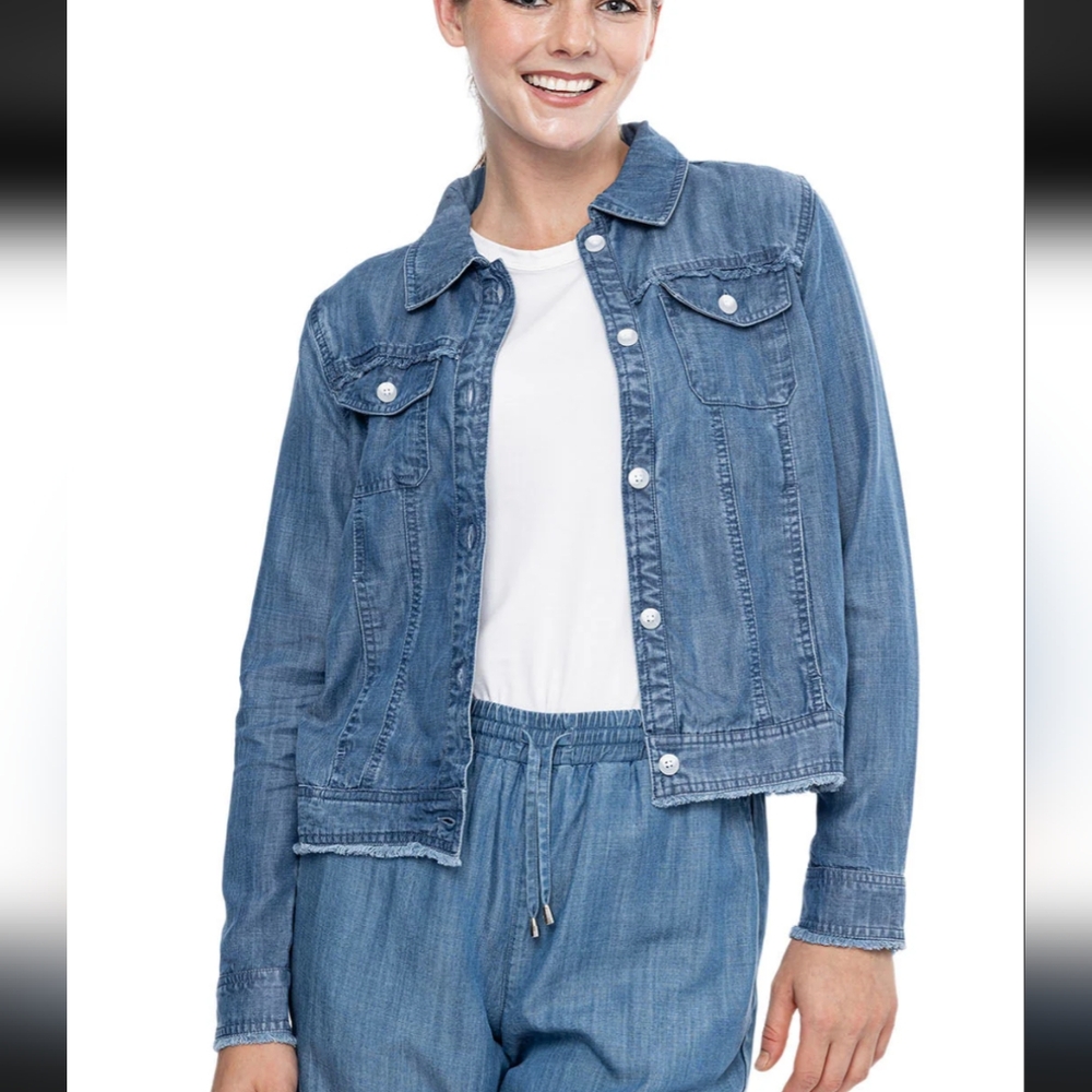 Coolibar Women's Everglade Chambray Cropped Jacket, Size Small